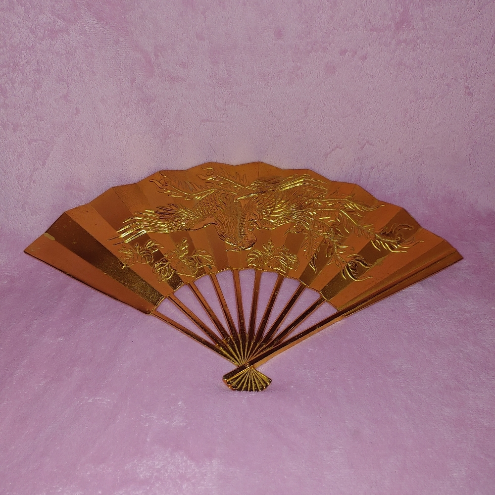 Vintage brass Oriental fan.